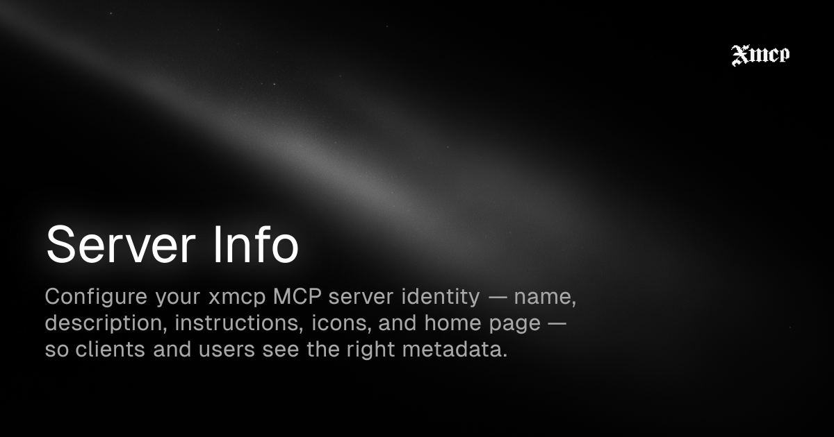 Server Info | xmcp Documentation